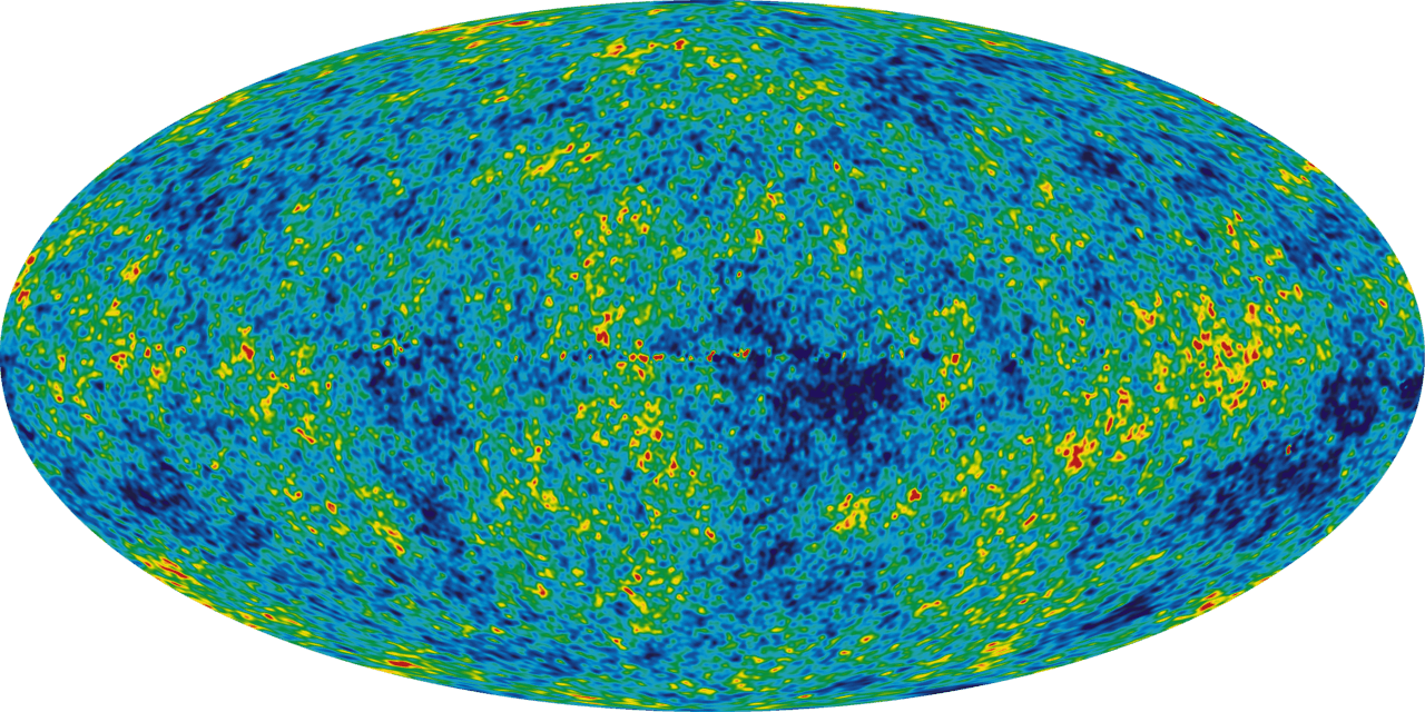 The cosmic microwave background as measured by the Planck satellite. Combined with supernova data, the CMB measurements pin down dark energy at about 68 per cent of the universe's total energy budget.