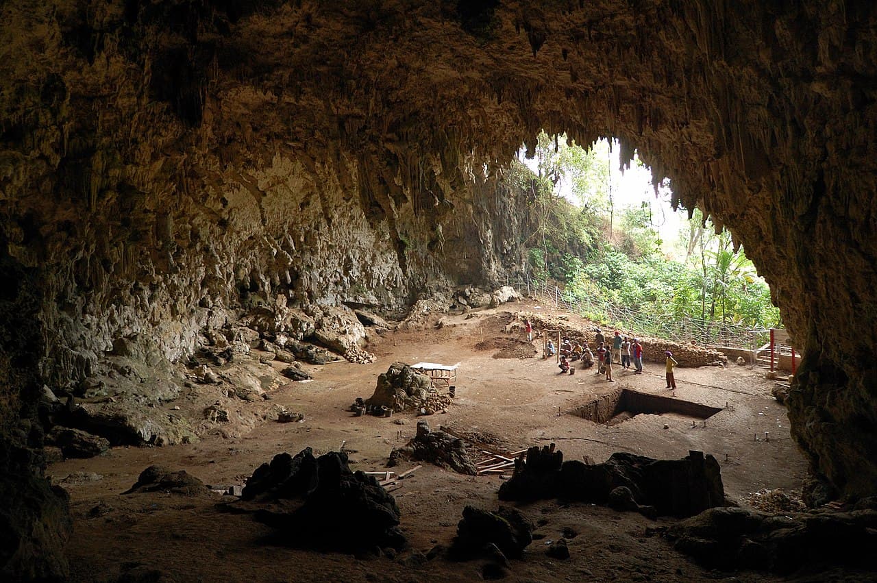 Liang Bua, the limestone cave on the island of Flores where the LB1 skeleton was excavated in September 2003.