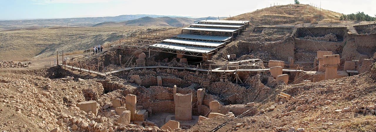 Enclosure D at Göbekli Tepe, southeastern Anatolia. The T-shaped limestone pillars are 11,500 years old.